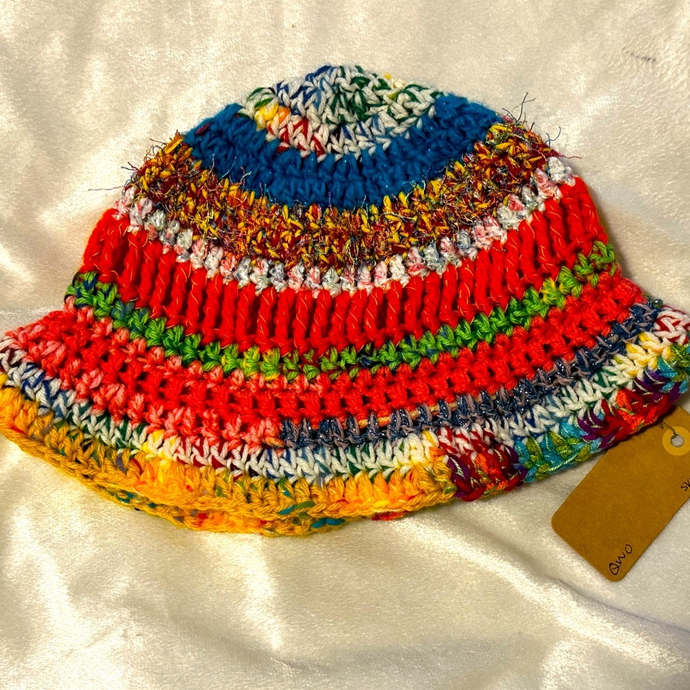 Handmade crochet scrappy bucket hat